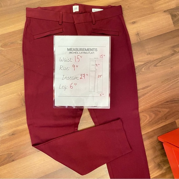 GAP Burgundy (not red) Office Style Trousers Skinny Ankle Size 8 R Brand New - Picture 4 of 10